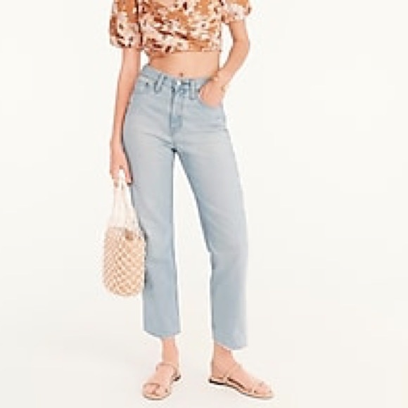 J.CREW 90’s Straight High Rise Jeans NWT Size 29 Waterside Wash - Picture 2 of 13